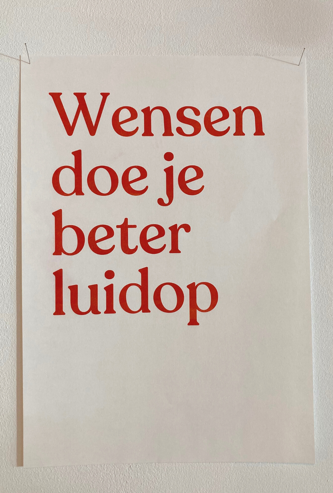 Affiche ‘Wensen doe je beter luidop’