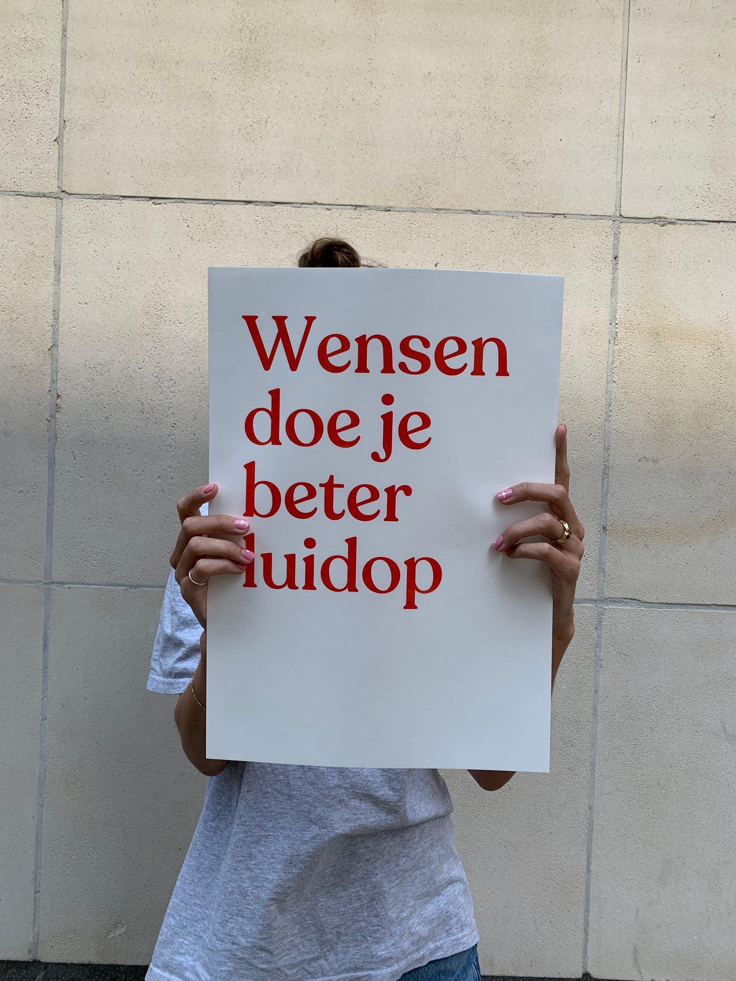 Affiche ‘Wensen doe je beter luidop’