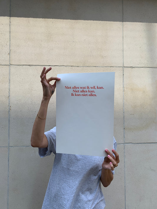 Affiche ‘Niet alles wat ik wil’