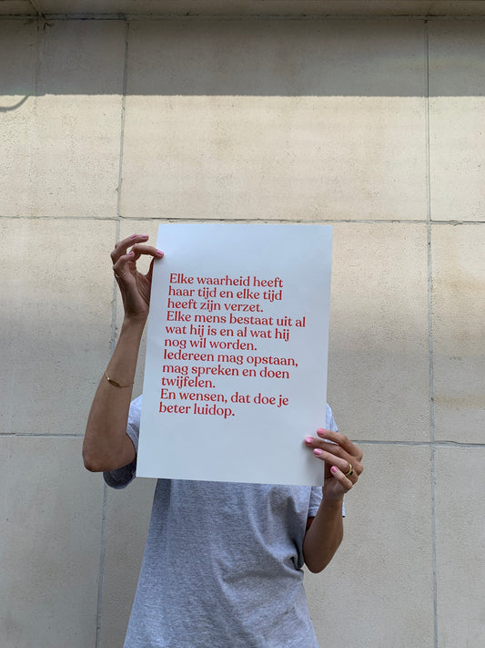 Affiche ‘Elke waarheid heeft haar tijd’